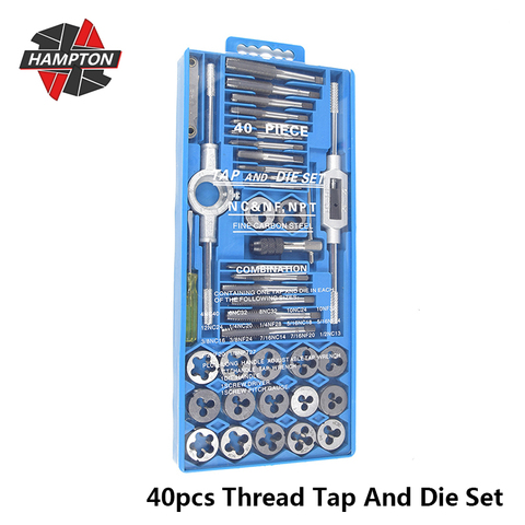 Hampton 40 pièces en acier allié impérial filetage robinet et jeu de matrices pour le travail du métal ► Photo 1/6