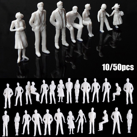 10/50 pièces Mini modèle blanc figurines miniatures 1:50/75/100/150/200 échelle modèles architecturaux échelle humaine modèle ABS peuples en plastique ► Photo 1/6