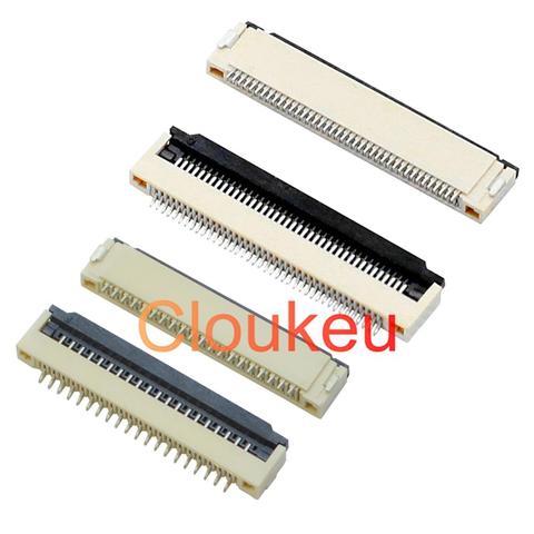 FPC FFC 0.5mm 1.0mm connecteur prise type à clapet contact inférieur 4P 5P 6P 7P 8P 10P 12P 14P 16P 18P 20P 22P 24P 26P 28P 30P ► Photo 1/2