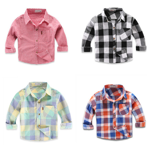 Chemise pour bébés garçons, à rayures en coton, à la mode, 16 couleurs, printemps-automne, décontracté ► Photo 1/6