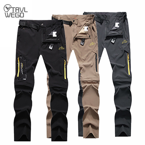 TRVLWEGO hommes Camping randonnée pantalon Trekking haute Stretch été mince imperméable séchage rapide résistant aux UV extérieur voyage pantalon ► Photo 1/6