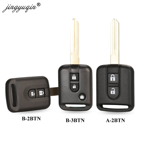 Jingyuqin-coque de clé de voiture | 10 pièces/lot, porte-clés 2/3 boutons pour Qashqai Nissan Micra Navara Almera Note de remplacement ► Photo 1/1