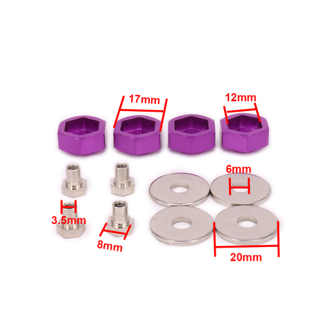 Convertisseur hexagonal de roue en alliage 6061 de 12mm à 17mm pour pièces de mise à niveau de chenille de voiture modèle de passe-temps RC ► Photo 1/6