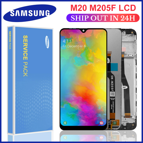 6.3 ''Original M20 lcd pour Samsung Galaxy M20 2022 SM-M205 M205F M205G/DS LCD écran tactile numériseur assemblée remplacer ► Photo 1/6