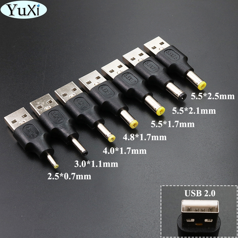 YuXi – connecteur adaptateur USB 2.0 Type A mâle vers prise 2.5x0.7, 3.0x1.1, 4.0x1.7, 5.5x2.1, 5.5x2.5mm, 5V DC ► Photo 1/6