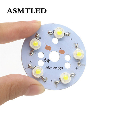 Ampoule à diode avec dissipateur thermique, puce haute puissance 3W 5W 7W, 1 pièce, lumière blanche chaude, 23mm 30mm 48mm PCB ► Photo 1/6