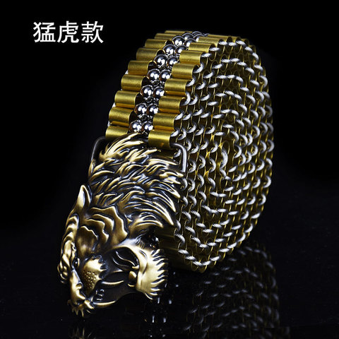 Ceinture pour hommes de luxe avec boucle de Dragon, ceinture métallique, acier inoxydable, auto-défense de haute qualité, avec boucle aigle tigre, p26 ► Photo 1/5