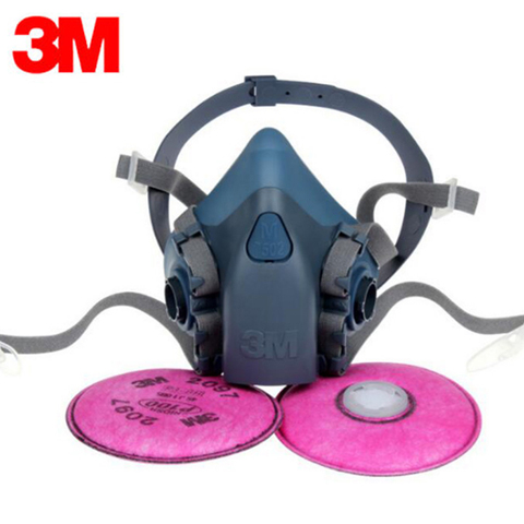 Demi-masque facial 3M 7502 + 2097, respirateur réutilisable P100, Protection respiratoire, niveau nocif, vapeur organique ► Photo 1/6