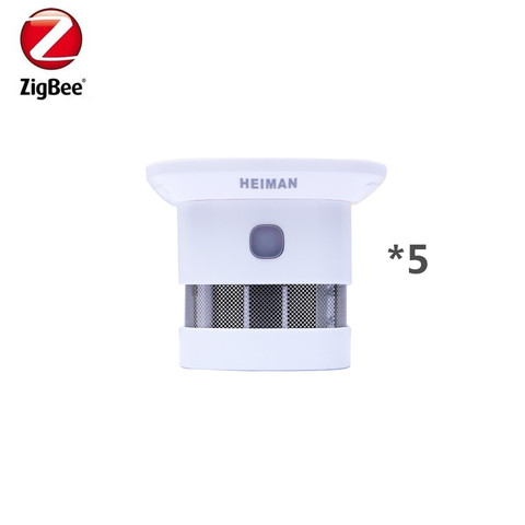 Capteur de fumée intelligent d'alarme de détecteur Anti-incendie Zigbee sans fil de belle conception Compatible avec la passerelle SmartThings pour la sécurité à la maison ► Photo 1/6