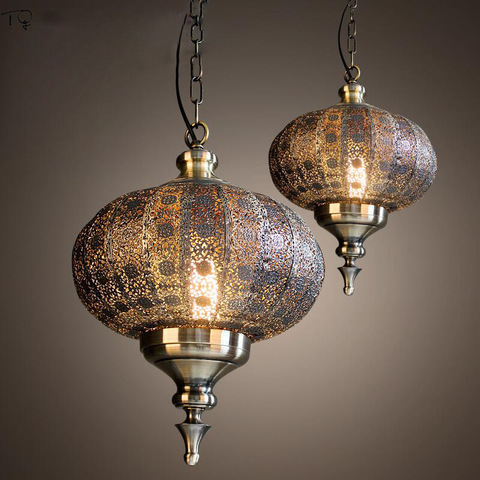 Lampe marocaine Vintage pendentif lumières rétro industriel fer lumière décor à la maison suspension lampe cuisine décor à la maison Loft Salon Bar café ► Photo 1/5