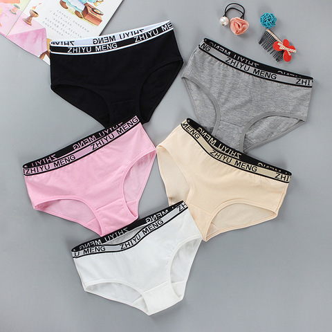 4 pièces culotte enfant 8-14 ans sous-vêtements en coton adolescent Sport puberté slip étudiant grande fille ► Photo 1/6