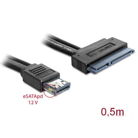 Câble USB double alimentation eSATAp 12V 12V 5V, câble adaptateur pour disque dur SATA 7 + 15 22 broches 2.5 