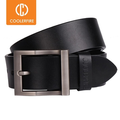 Coolerfire-ceinture en cuir véritable pour hommes, ceintures de styliste, ceinture de luxe, pour jeans, à la mode, avec boucle ardillon, HQ0231 ► Photo 1/6