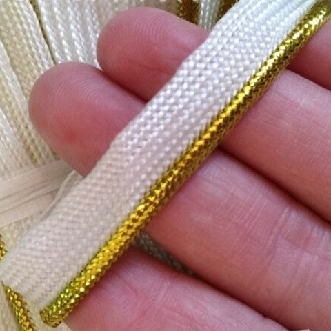 Ruban à biais de couleur or noir/doré, ruban avec cordon, accessoires pour couette à coudre, taille: 10mm * 20yards, pour faire soi-même ► Photo 1/4