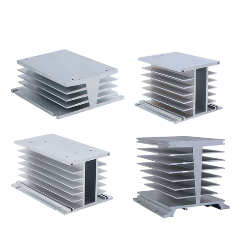 Dissipateur thermique en aluminium pour industriel SSR 60A 80A 100A 150A 200A 300A 400A, radiateur haute puissance, relais à semi-conducteurs cc à ca ► Photo 1/5