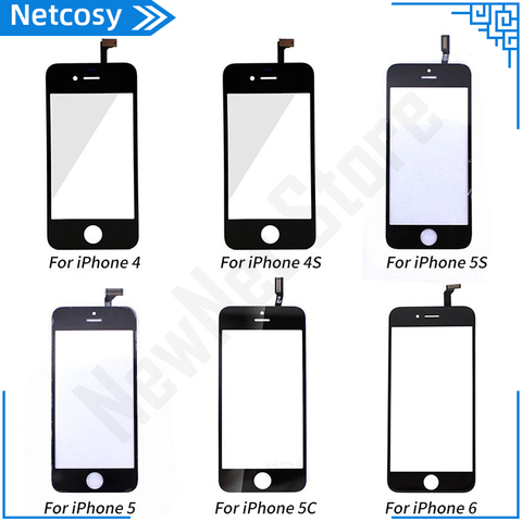 Netcosy Tactile Panneau Pour iPhone 6 5 5S 5c 4S 4 Écran tactile Digitizer Lentille En Verre Remplacement Du Capteur Pièces pour Iphone Écran Tactile ► Photo 1/4