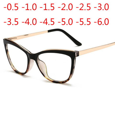 Dioptrie-0.5 -1.0 -1.5 -2.0 To -6.0 lunettes de myopie Anti lumière bleue cadre pour les yeux de chat lunettes de lecture + 50 + 100 + 150 + 200 ► Photo 1/6