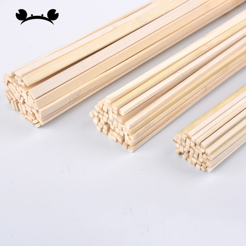 Tiges carrées en bois pour bricolage, 30cm de Long, outil de décoration de la maison, 50pcs artisanat ► Photo 1/5