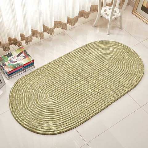 Tapis ovale tricoté à la main, confortable, pour salon, Table, chaise, jeu pour enfants, sol, porte, chevet, chambre à coucher ► Photo 1/6