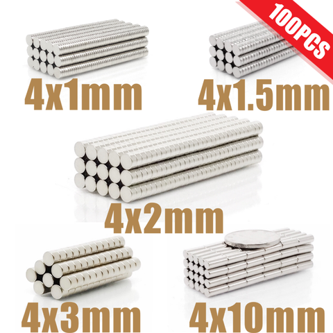 Mini aimants ronds N35 en néodyme Super puissants, 4x1, 4x100, 4x2, 4x3, 4x10mm, lot de 1.5 pièces ► Photo 1/6