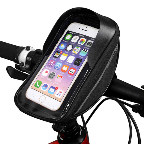 Sacoche de vélo avec écran tactile de 6.5 pouces, sacoche étanche à la pluie, guidon de bicyclette, étui pour téléphone portable ► Photo 1/6