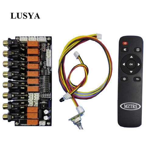 Lusya commutateur de Source sonore à distance entrée Audio 6 voies sélecteur de Signal de sortie 2 voies carte codeur de commutation E3-009 ► Photo 1/6