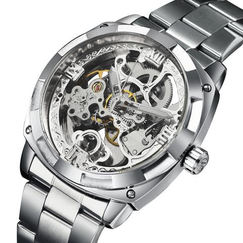 Montre de luxe automatique pour hommes, squelette, Design de marque supérieure, Transparent, mode royale ► Photo 1/6