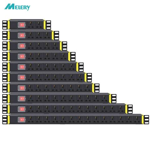 PDU 1U – multiprise de Distribution, 1/2/3/4/5/6/7/8/10/12/14 unités, commutateur de prise universel ue/UK/US ► Photo 1/6