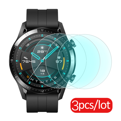 3 pièces verre trempé pour Huawei montre GT 2 46mm verre de protection pour huawei GT2 bande Film protecteur d'écran Smartwatch accessoires ► Photo 1/6