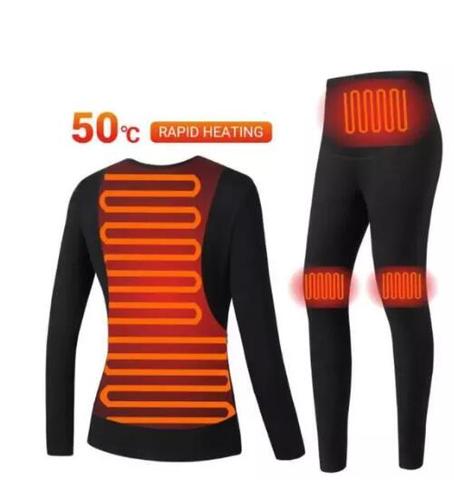 Sous-vêtements thermiques d'hiver pour femme, combinaison de Ski électrique, polaire chauffante à piles USB ► Photo 1/6