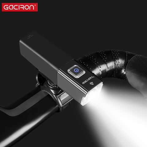 GACIRON – feu avant de vélo 800LUMEN, lampe LED Rechargeable USB, imperméable, phare de vélo, accessoires de lampe de poche ► Photo 1/6