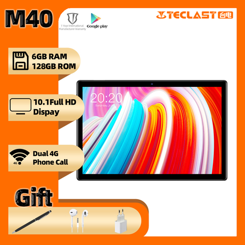 Le plus récent Teclast tablette M40 10.1 pouces Android 10.0 tablette 6GB RAM 128GB ROM 8MP double caméra double 4G appel téléphonique bluetooth 5.0 ► Photo 1/6