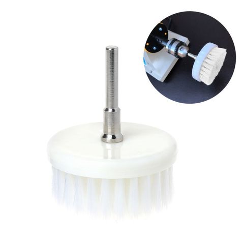 Tête de brosse actionnée par perceuse molle blanche de 60mm pour nettoyer le tissu de bain de tapis de voiture nouvelle tige d'acier inoxydable de 3mm 6mm ► Photo 1/6