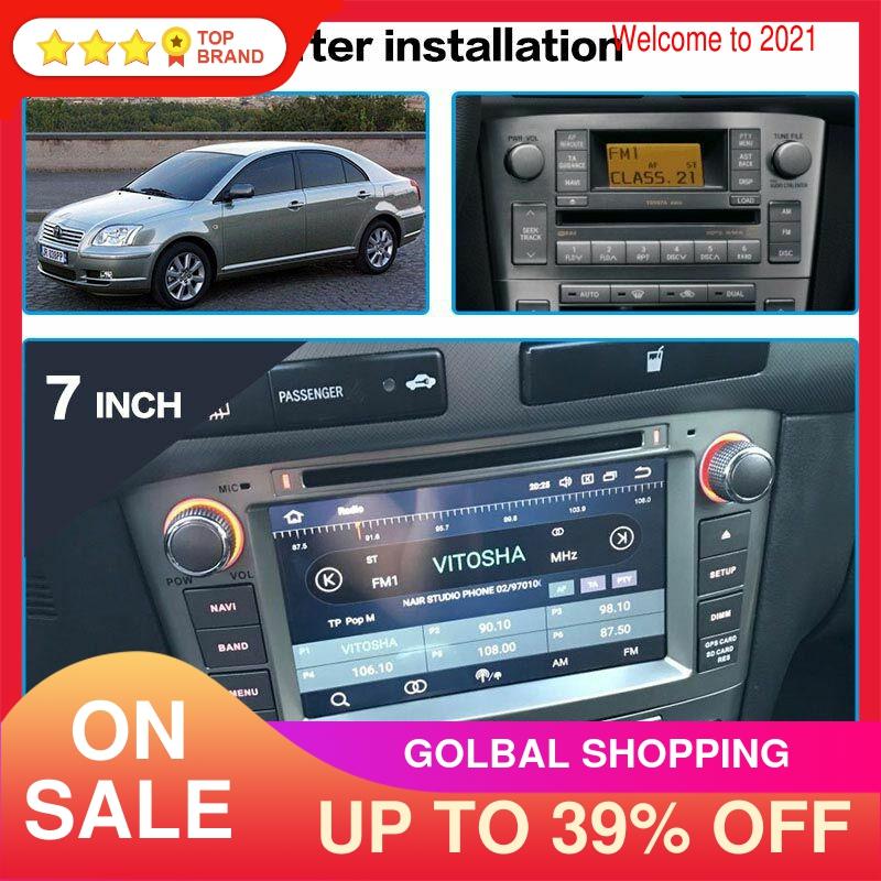 Android 10.0 PX6 4 + 64GB lecteur DVD de voiture pour Toyota Avensis 2002-2008 T250 GPS Navigation multimédia radio magnétophone unité principale ► Photo 1/6