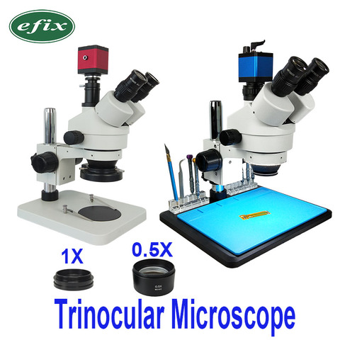 3.5-45X13 MP HDMI VGA/22MP USB TF HD trinoculaire stéréo réparation Microscope appareil photo numérique LED support d'objectif téléphone outils de soudure ► Photo 1/6