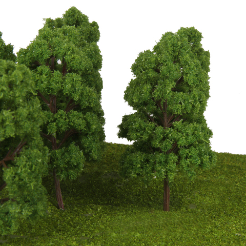 10 arbres modèles verts 1:75 HO échelle Train chemin de fer jeu de guerre Diorama paysage ► Photo 1/6
