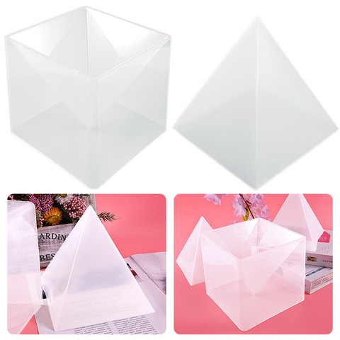 15Cm grand moule en Silicone pyramide avec cadre fixe pour bricolage cristal Uv époxy bijoux décoration outils pour résine ► Photo 1/6