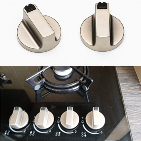 2 pièces universel métal rotatif commutateur boutons de commande 6mm/8mm accessoire de remplacement pour ménage cuisine cuisinière à gaz cuisinière four ► Photo 1/6