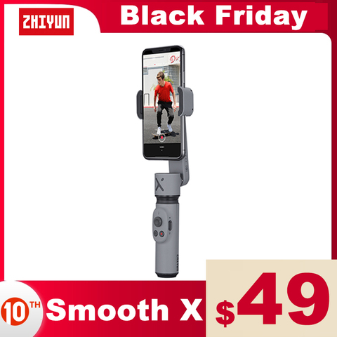 ZHIYUN SMOOTH X  officiel lisse  Selfie bâton cardan Palo téléphone pour Smartphones Xiaomi Redmi Huawei iPhone Samsung stabilisateur de poche ► Photo 1/6