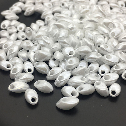 Perles Miyuki LMA420 blanches, 100 pièces, 4x7mm, perles de rocaille queue de phénix, fournitures pour bijoux artisanaux de mariage ► Photo 1/6