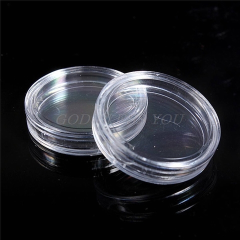 10 pièces petites Capsules rondes en plastique Transparent 18/19/20/21/22/23/24/25mm/26mm/27mm/28mm/30mm/35mm/37mm/38mm/40mm/50mm ► Photo 1/4