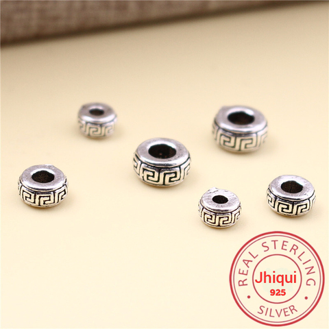 925 vraies perles en argent Sterling, pour collier, rétro, perles amples, accessoires de bijouterie Fine, collection Bracelet à bricoler soi-même ► Photo 1/5