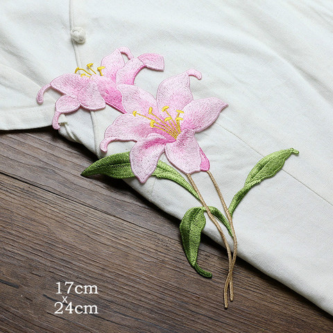 Patch de robe Applique couleur orchidée Hanfu Cheongsam fleurs décoratives simples patchs hydrosolubles brodés à la main pour vêtements ► Photo 1/6