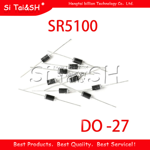 Diodes schottky SR5100 5A/ 100V DO -27 SB5100, 20 pièces ► Photo 1/1