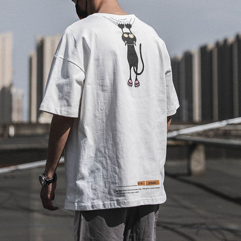 T-shirt manches mi-longues pour homme, ample, surdimensionné, Style japonais, Streetwear, marque de mode, été, 2022 ► Photo 1/6