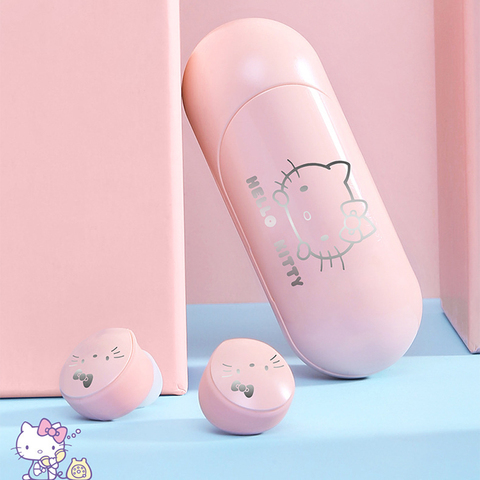 Hello Kitty – écouteurs sans fil Bluetooth, oreillettes avec étui de charge, Mini casque d'écoute tactile HiFi, réduction du bruit ► Photo 1/6