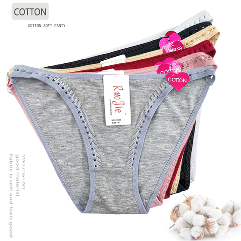 Sous-vêtements en coton et dentelle pour femmes, culotte Sexy taille basse, string transparent ► Photo 1/6