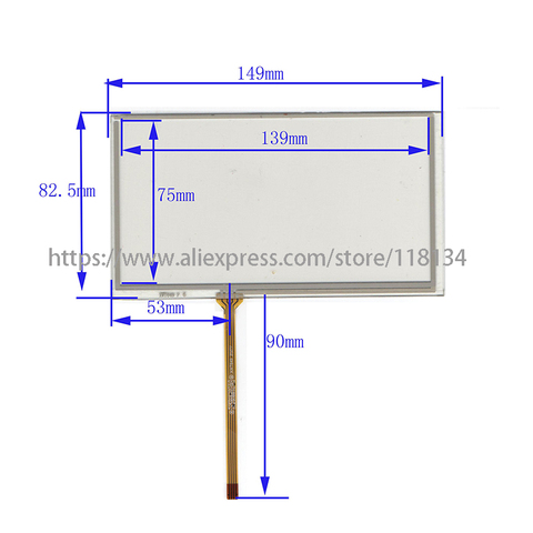 6.1 pouces 4 Fil Résistif Écran Tactile Numériseur pour alpine ive-w530bt compatible DVD de VOITURE 149*82 IVE-W530BT ► Photo 1/1