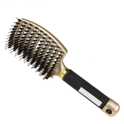 2022 femmes cheveux cuir chevelu Massage peigne soies et Nylon brosse à cheveux humide bouclés démêler brosse à cheveux pour Salon de coiffure outils de coiffure ► Photo 1/6