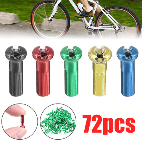 Mamelons rayons de roue de vélo anodisés en alliage multicolore, 72 pièces, 14mm VTT ► Photo 1/6